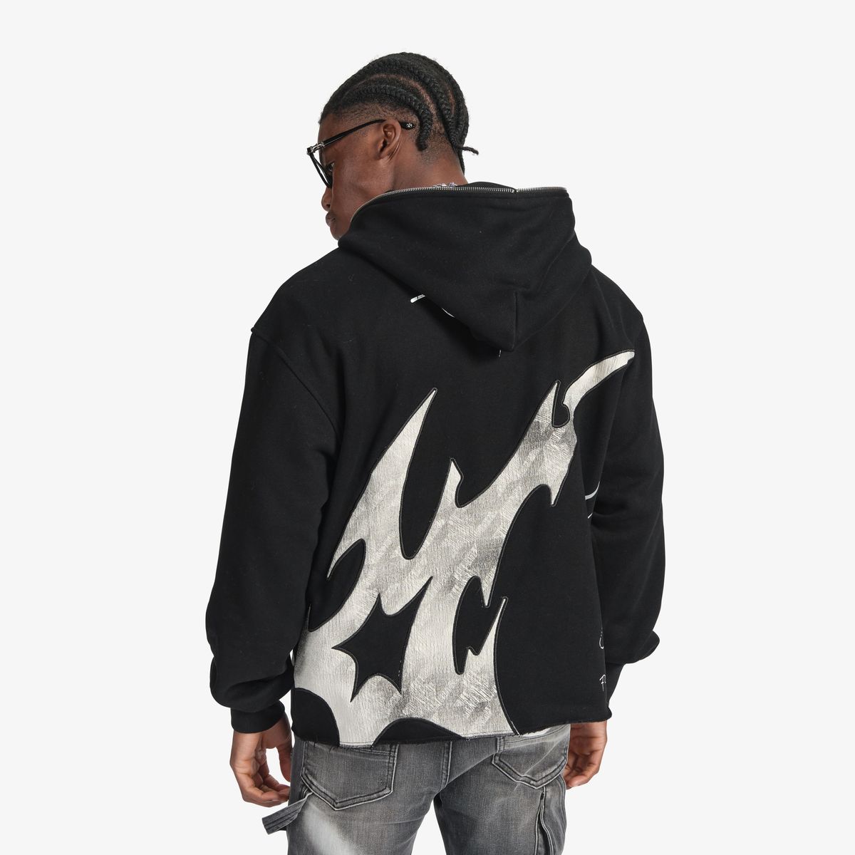 “KATANA” RAW HEM ZIP HOODIE
