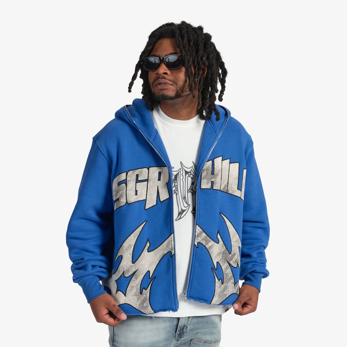 “KATANA” RAW HEM ZIP HOODIE