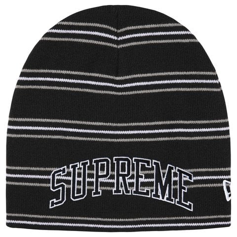Supreme New Era Stripe Beanie - Black