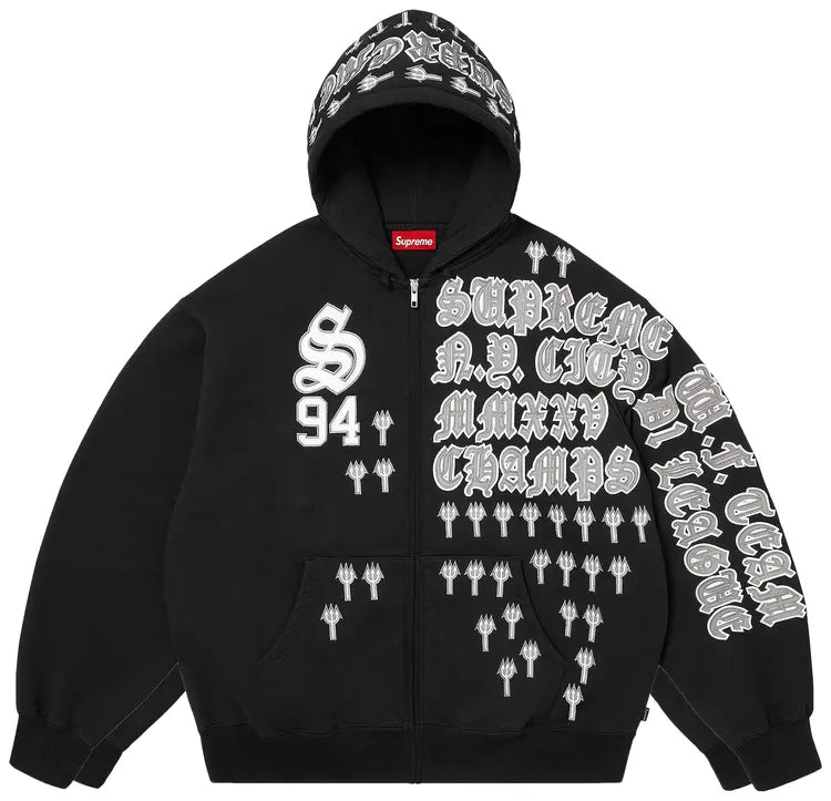 Supreme League Champs Zip Up Hooded Sweatshirt 'Red'