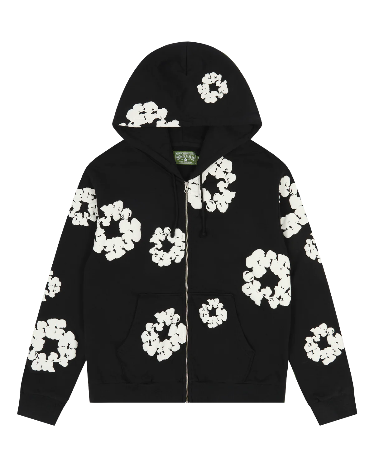 Cotton Wreath Zip Hoodie Grey