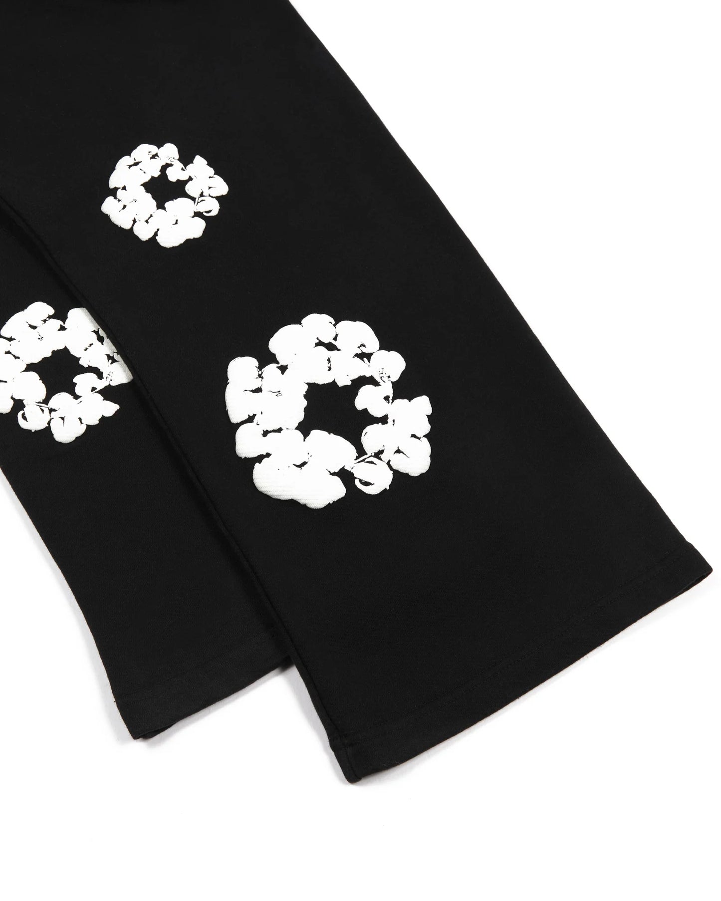 Cotton Wreath Baggy Sweatpants Black