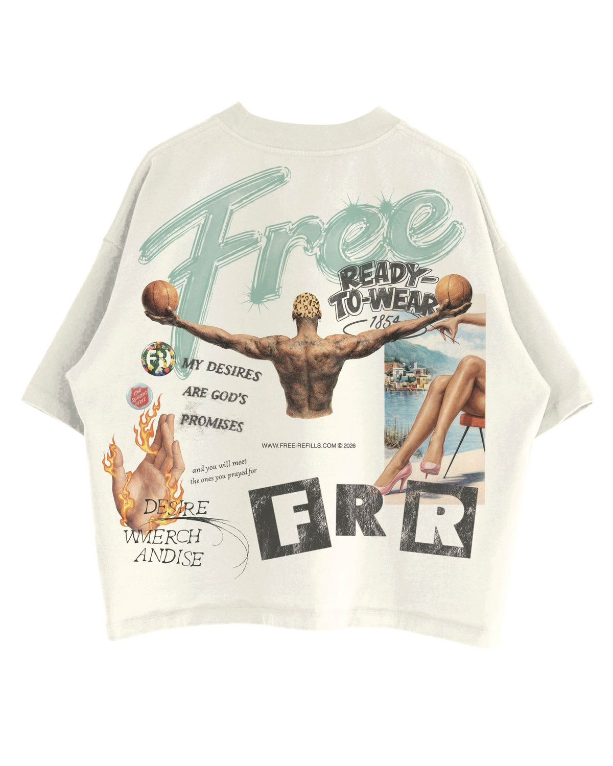 THE POWDER ROOM TEE - Cream