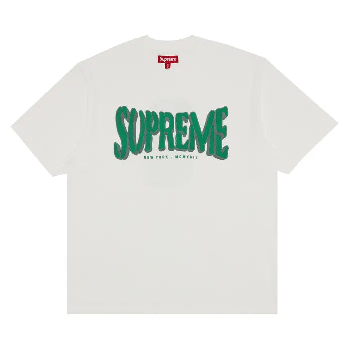 Supreme Flocked Washed Short-Sleeve Top 'White'