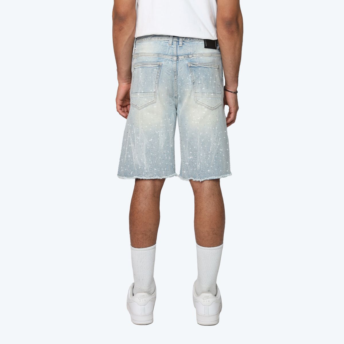 ALL RHINESTONE DENIM SHORT