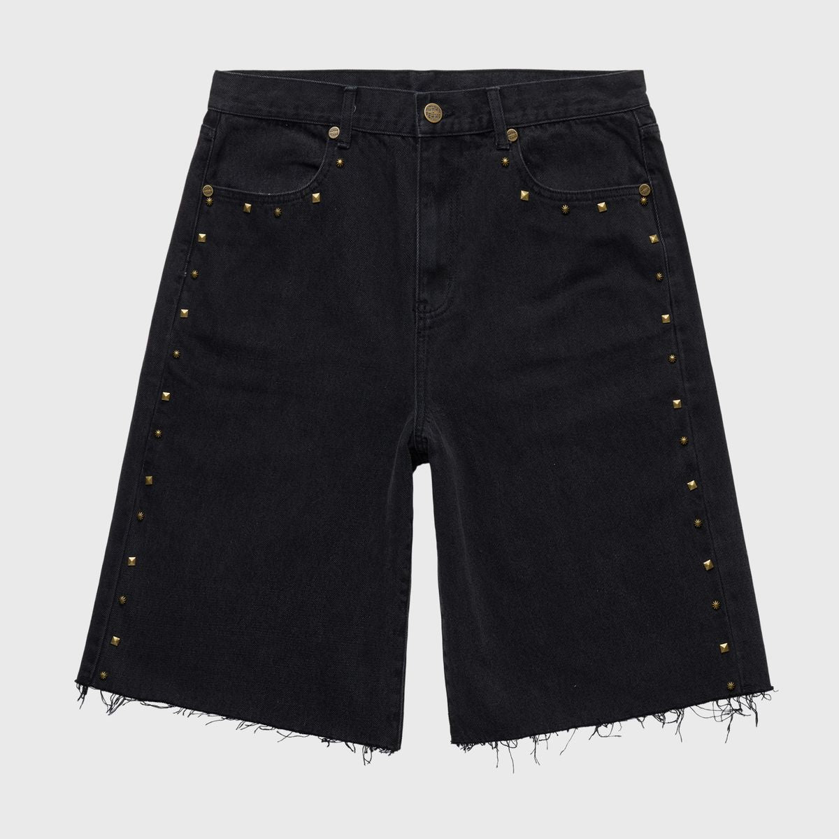 Studded Denim Shorts-HF