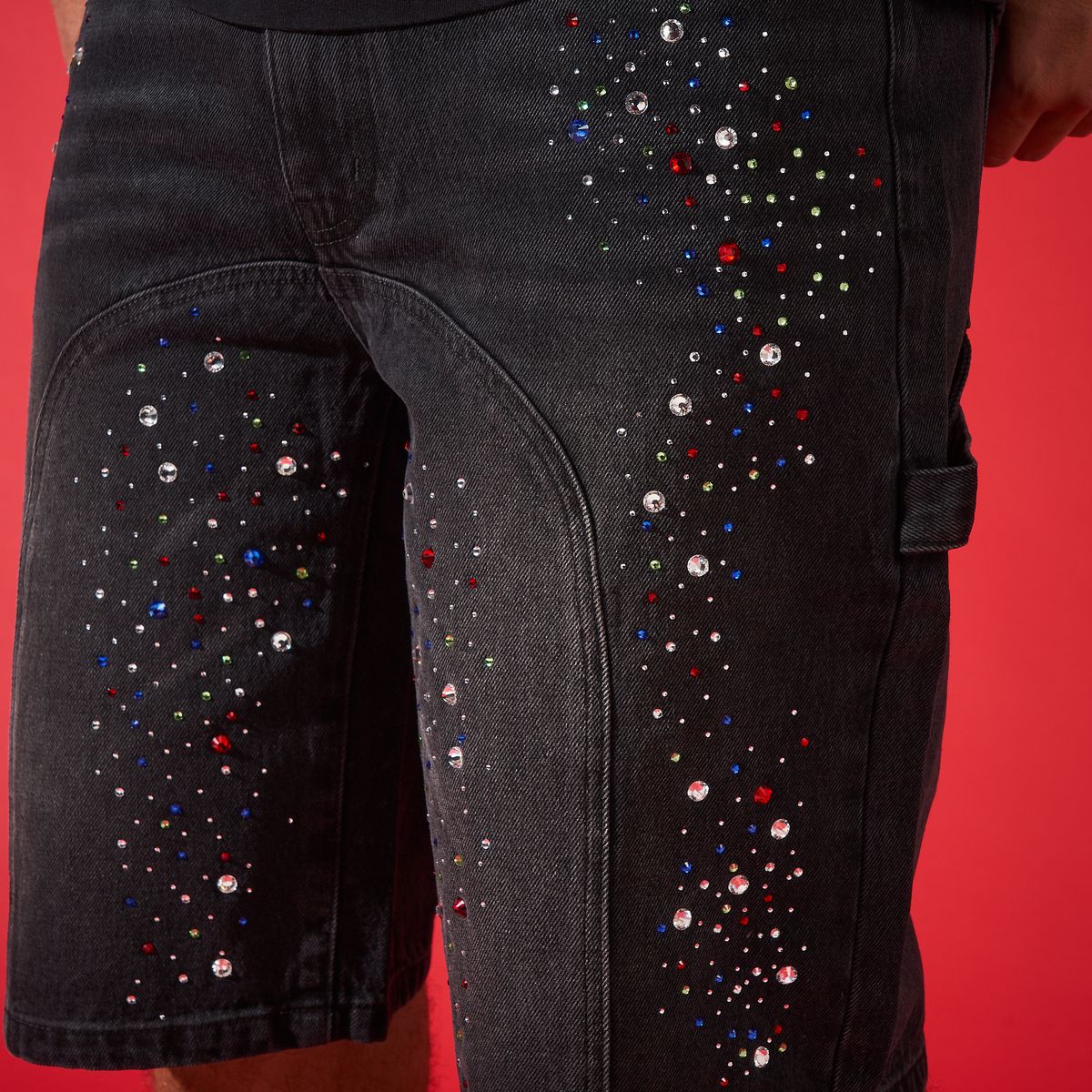 DUAA -SUPPLICATION'' STONE BLACK DENIM SHORT