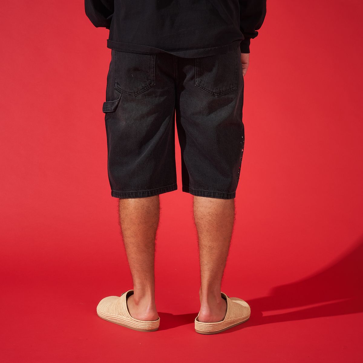 DUAA -SUPPLICATION'' STONE BLACK DENIM SHORT