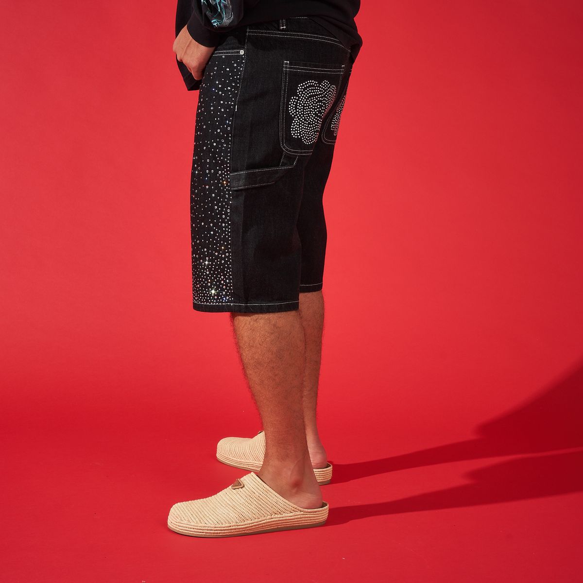 DUAA -VICTORIOUS'' BLACK DENIM SHORT