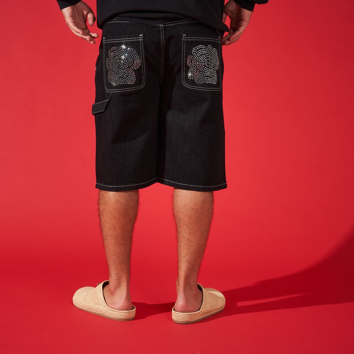 DUAA -VICTORIOUS'' BLACK DENIM SHORT