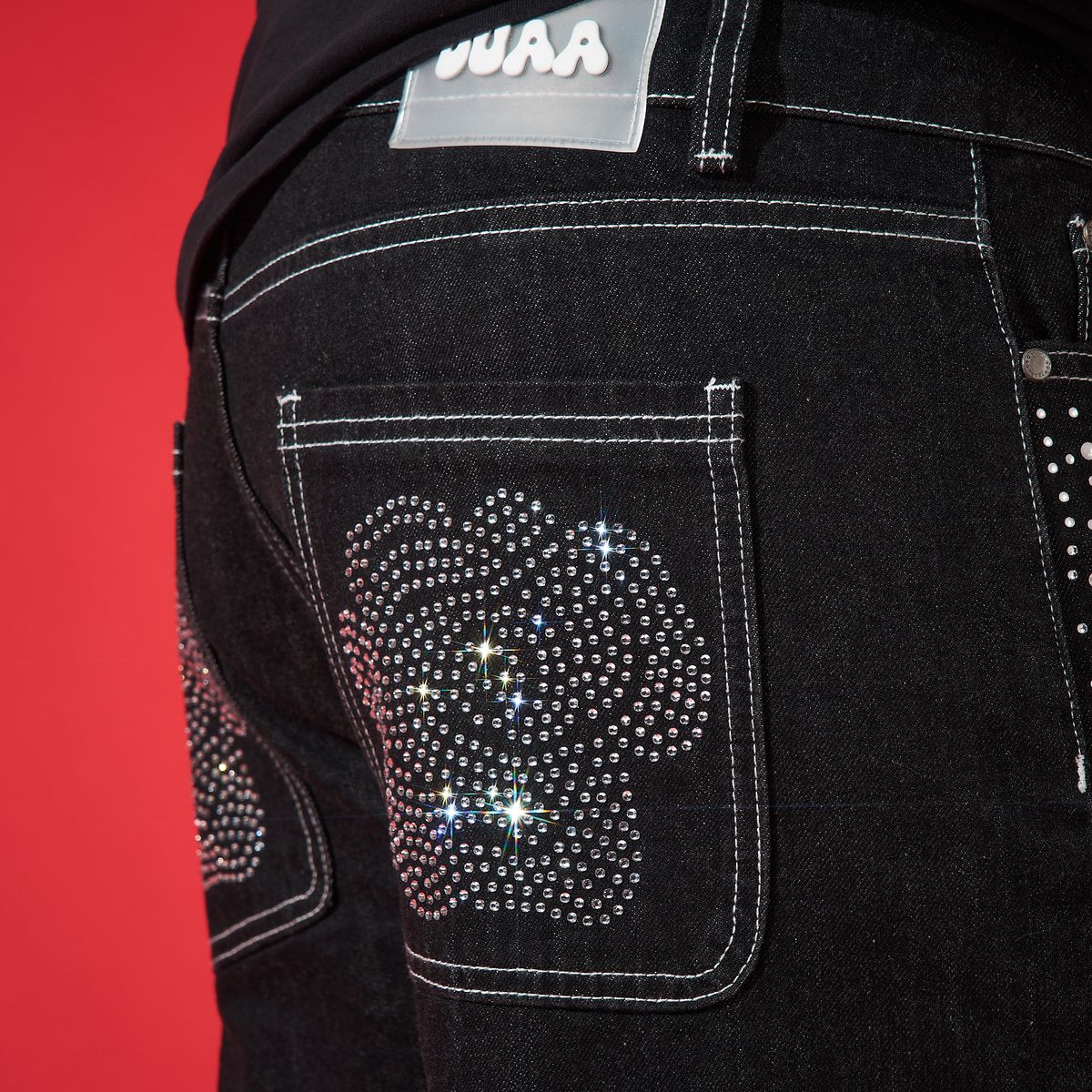 DUAA -VICTORIOUS'' BLACK DENIM SHORT