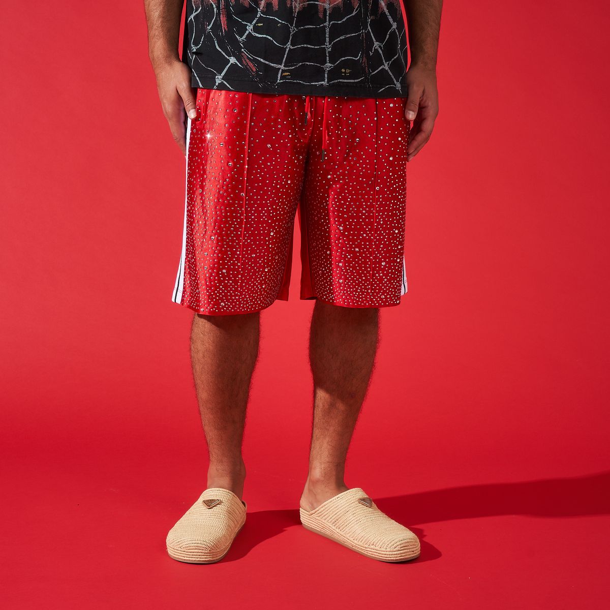 DUAA-FLOURISH'' RED STONE TRACK SHORT