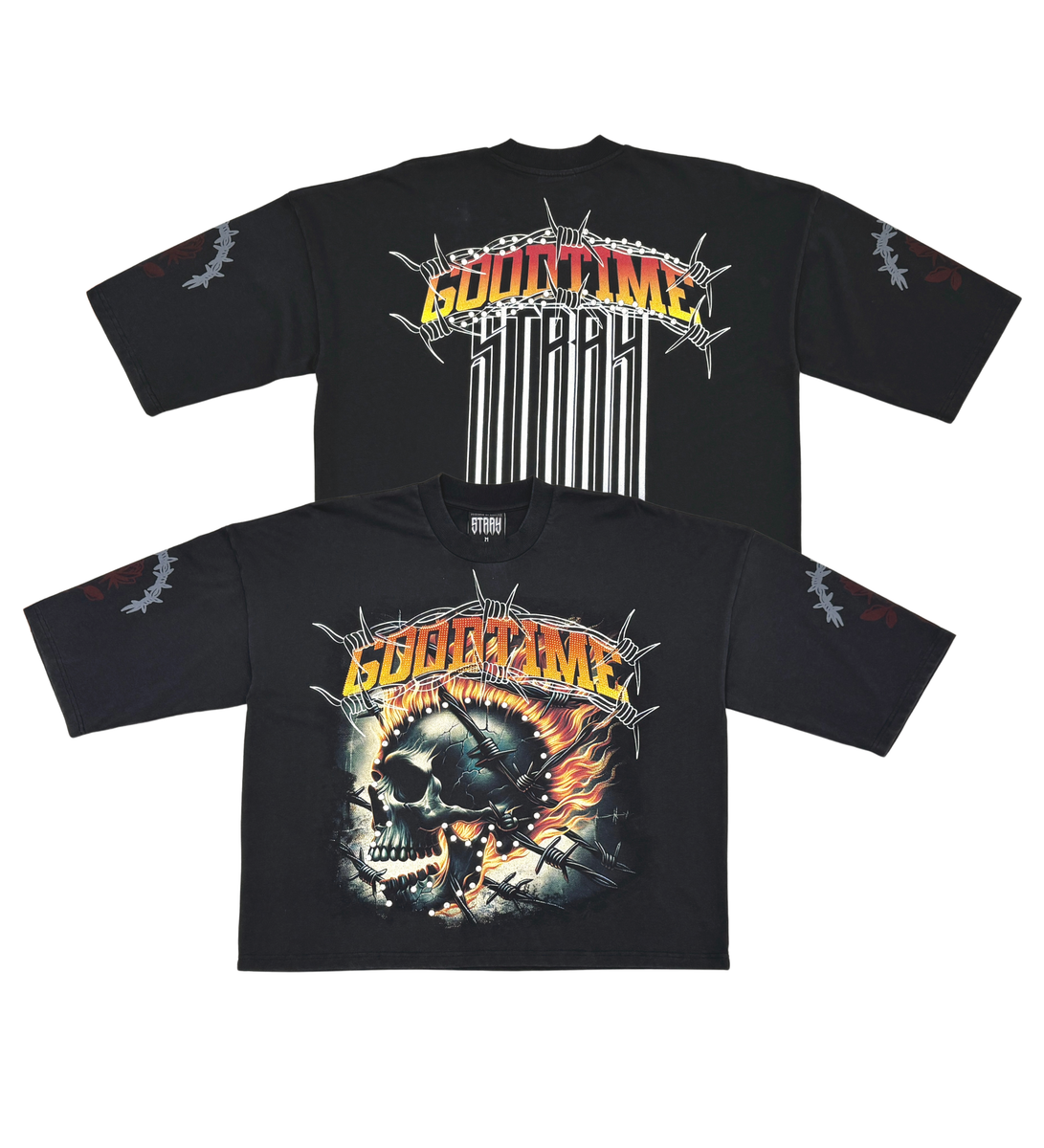 Stray wide & crop fit w/ 3/4 sleeve tshirt