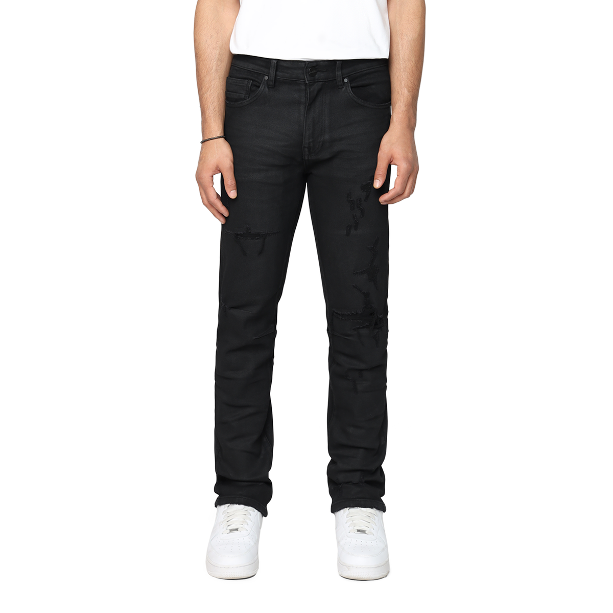 SMOKE RISE- HEAVY WHISKER EFFECT JEAN-BLACK