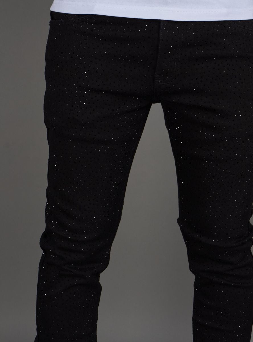 Rhinestone denim jeans