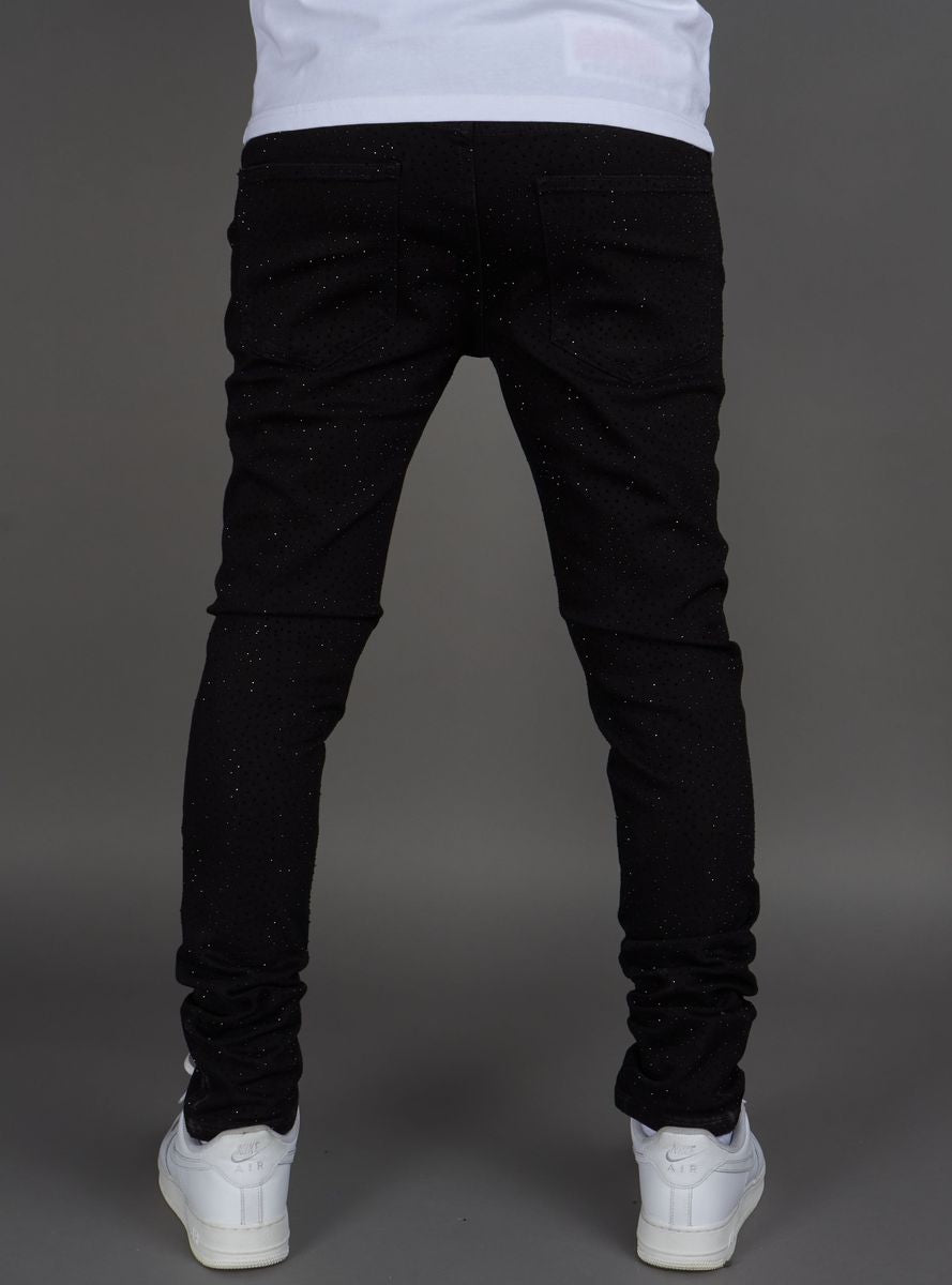Rhinestone denim jeans