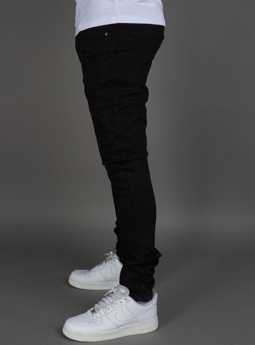 Rhinestone denim jeans