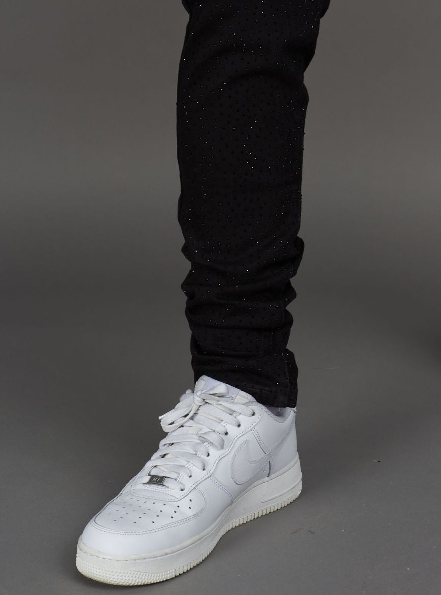 Rhinestone denim jeans