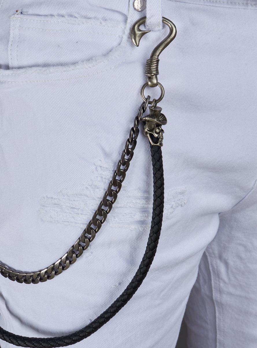 Politics Chain - Braided Skull - Black And Metal
