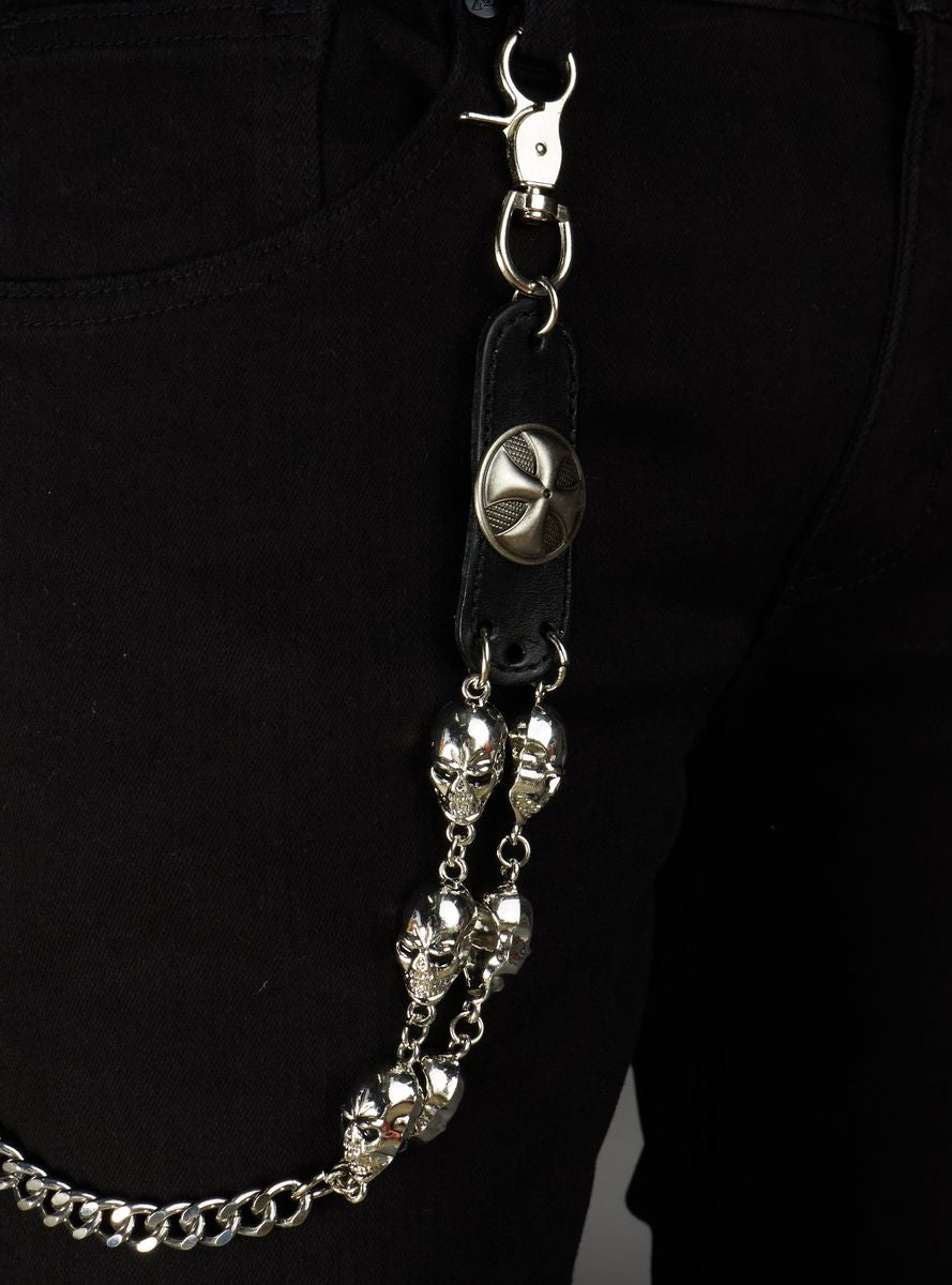Politics Chain - Emblem Skulls - Silver