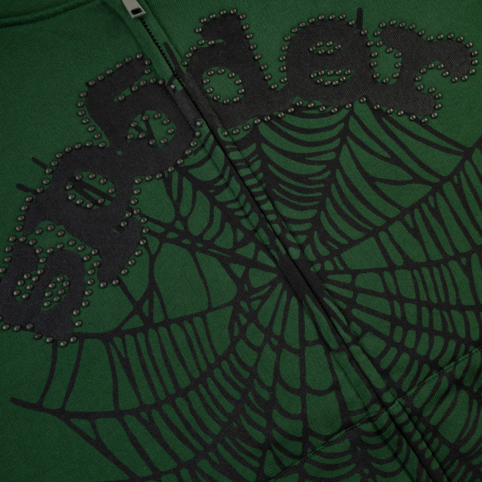 OG WEB STUDDED ZIP HOODIE