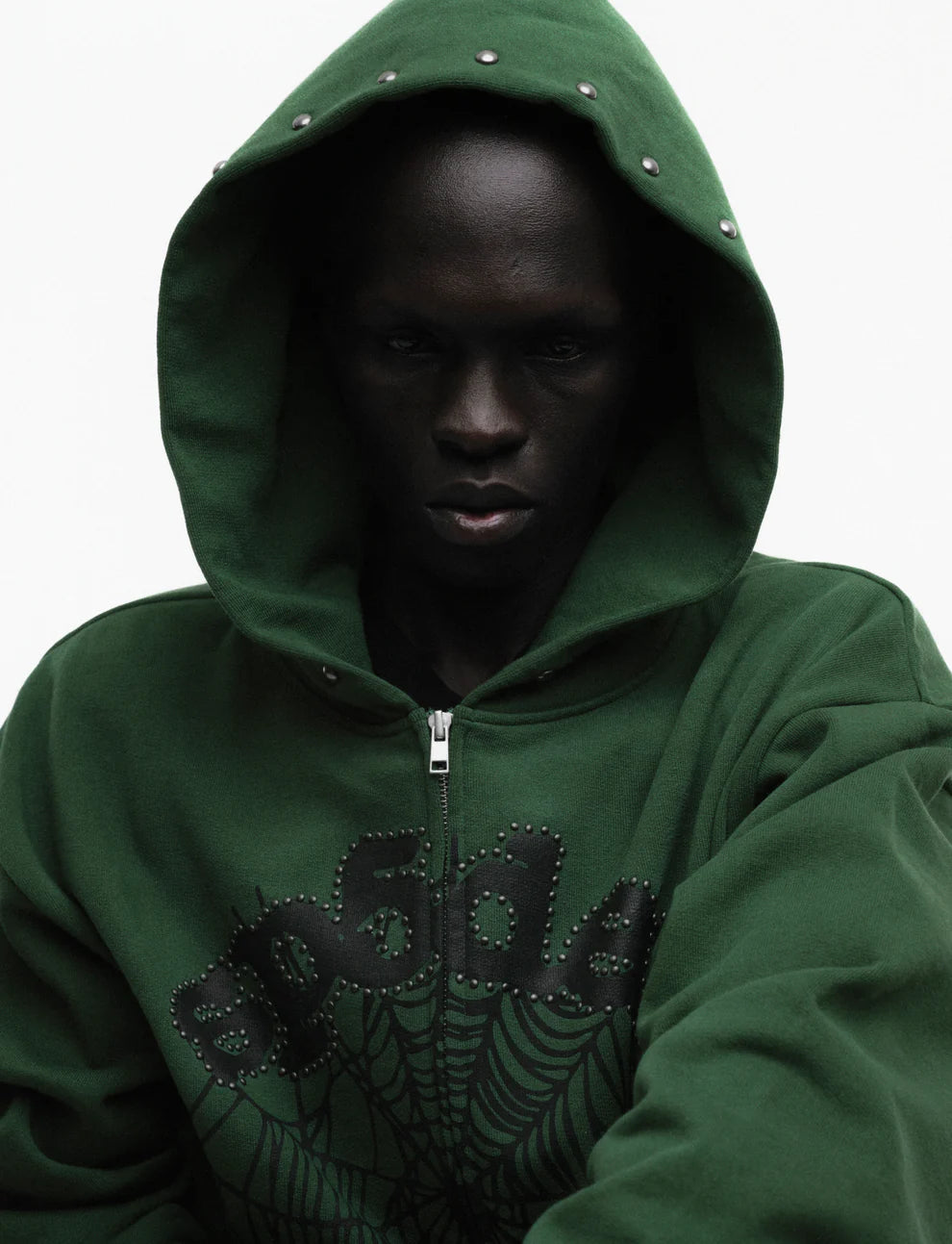 OG WEB STUDDED ZIP HOODIE