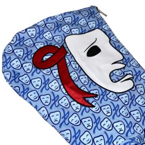 1st All Over Print Leather Mask Zip Up Blue