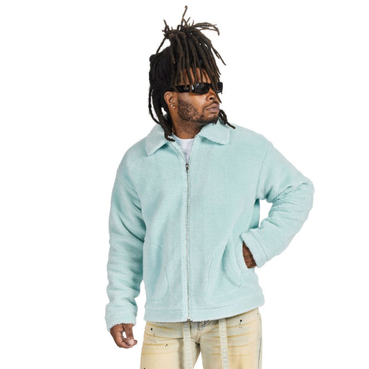 SHERPA FLEECE JACKET (AQUA)