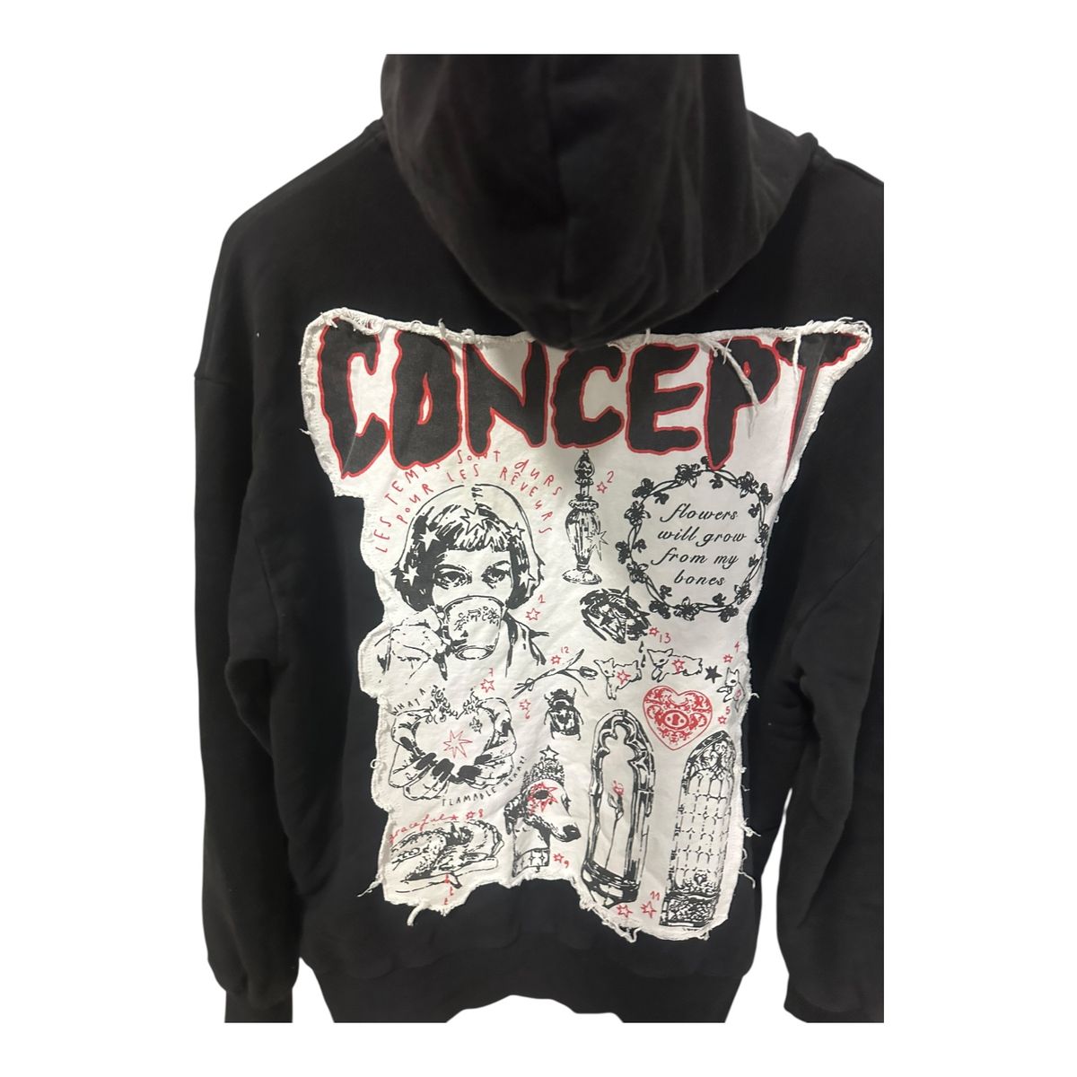 "Flowers Hoodie" Black