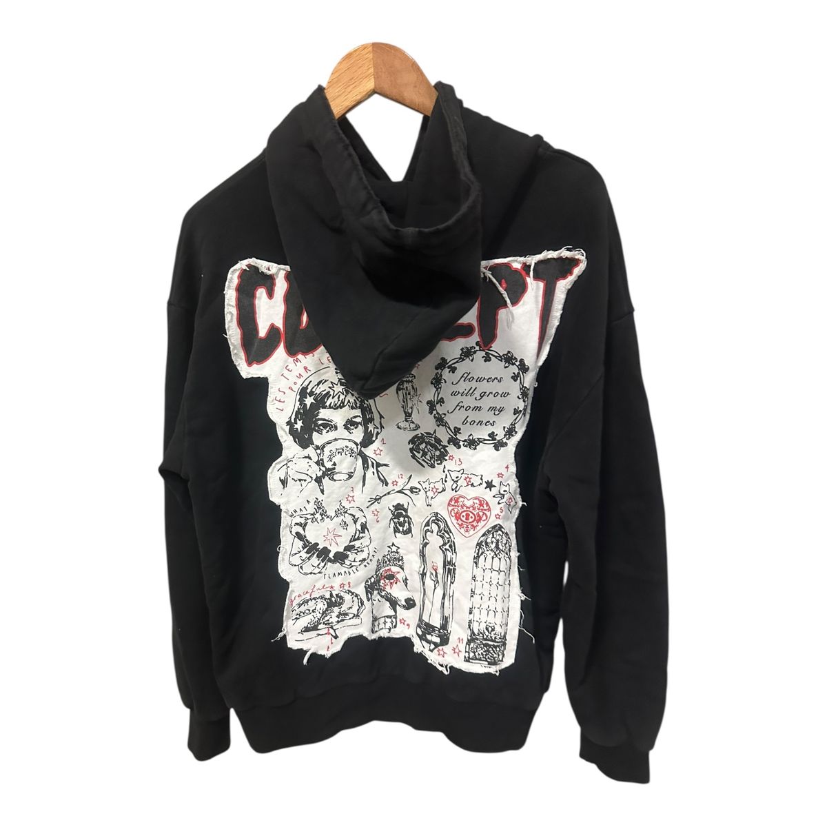 "Flowers Hoodie" Black