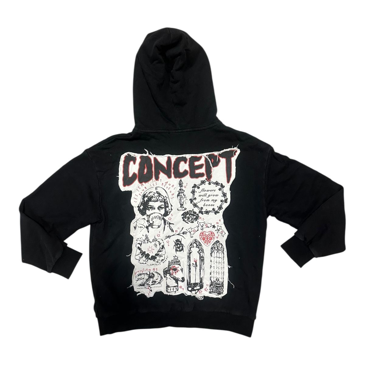 "Flowers Hoodie" Black