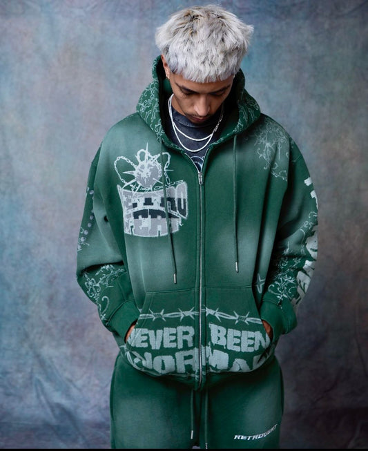 DESTROYER GREEN ZIP-UP