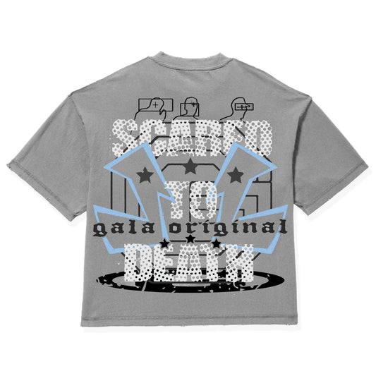 "SCARED TO DEATH" TEE (CEMENT)