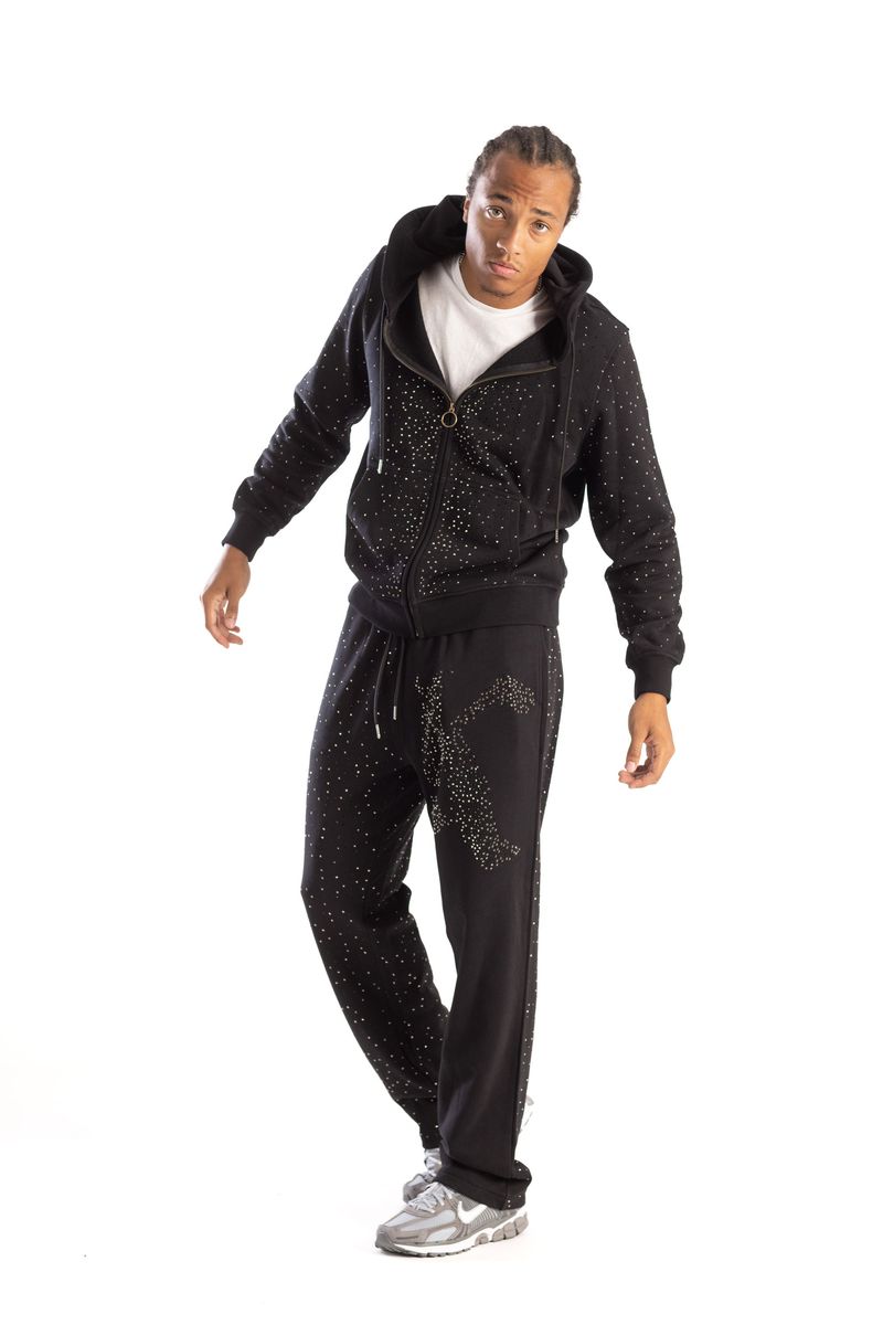 RHINESTONE FRENCH TERRY FLEECE SET