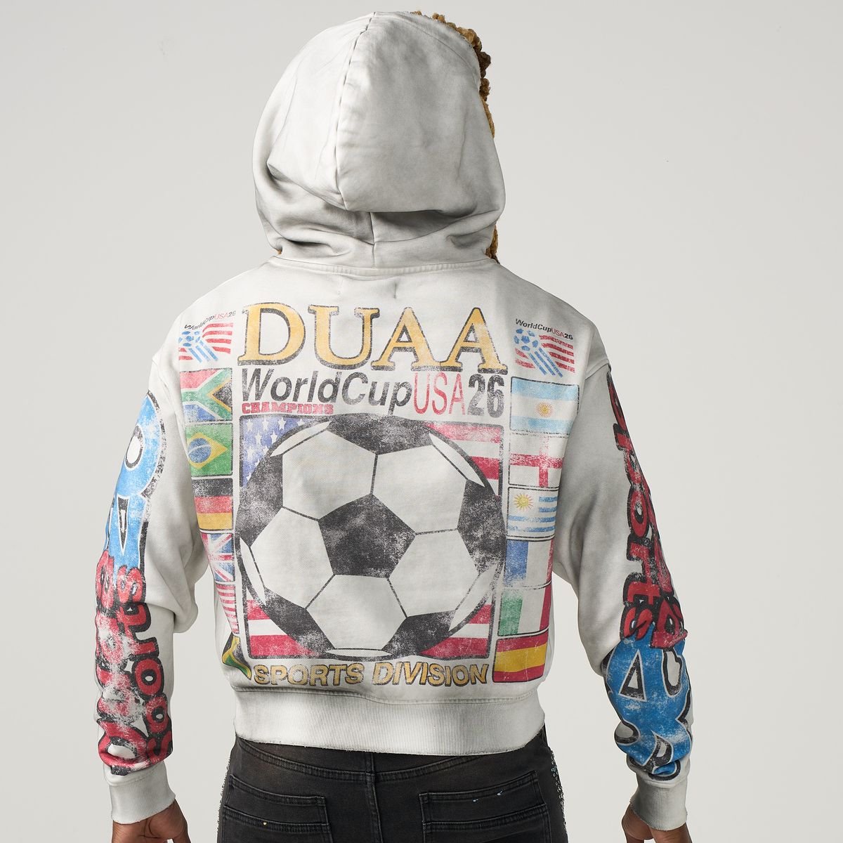 GLOBAL WHITE HOODIE-DUAA