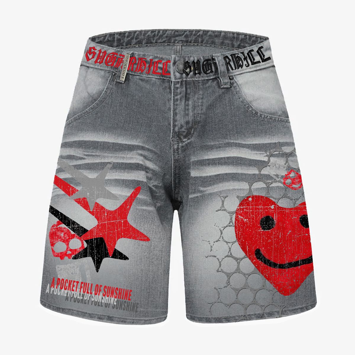 “SUNSHINE” JORTS (GRAY WASH)