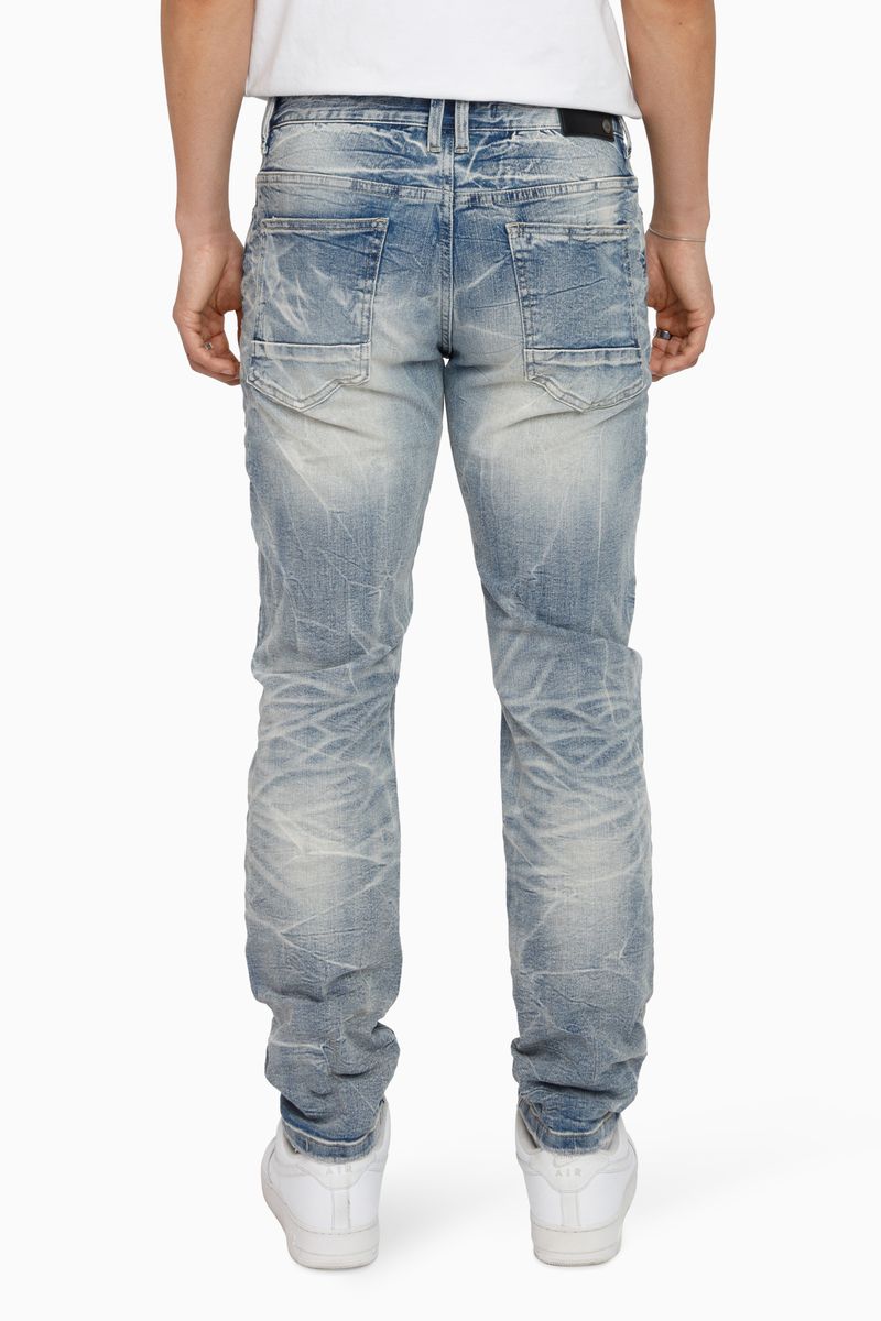HONEYCOMB EFFECT WASHED JEANS