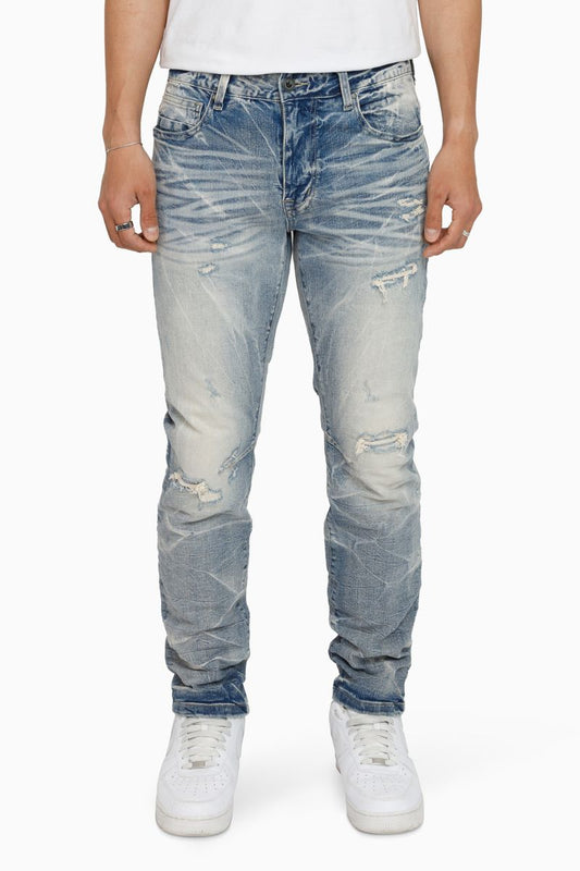 HONEYCOMB EFFECT WASHED JEANS