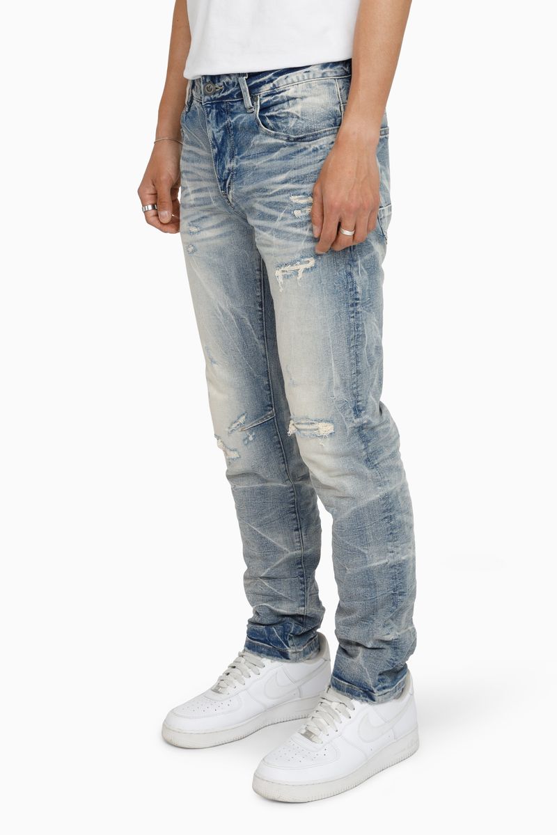HONEYCOMB EFFECT WASHED JEANS