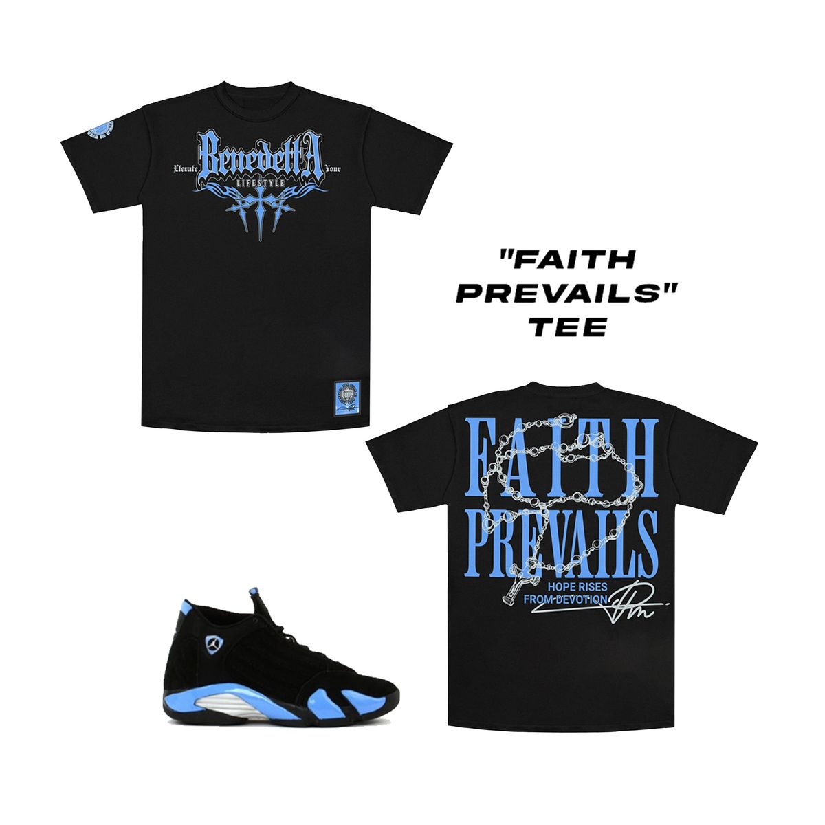 Faith Prevails Crew Neck T-Shirt Black