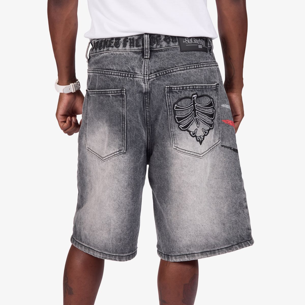 “SUNSHINE” JORTS (GRAY WASH)