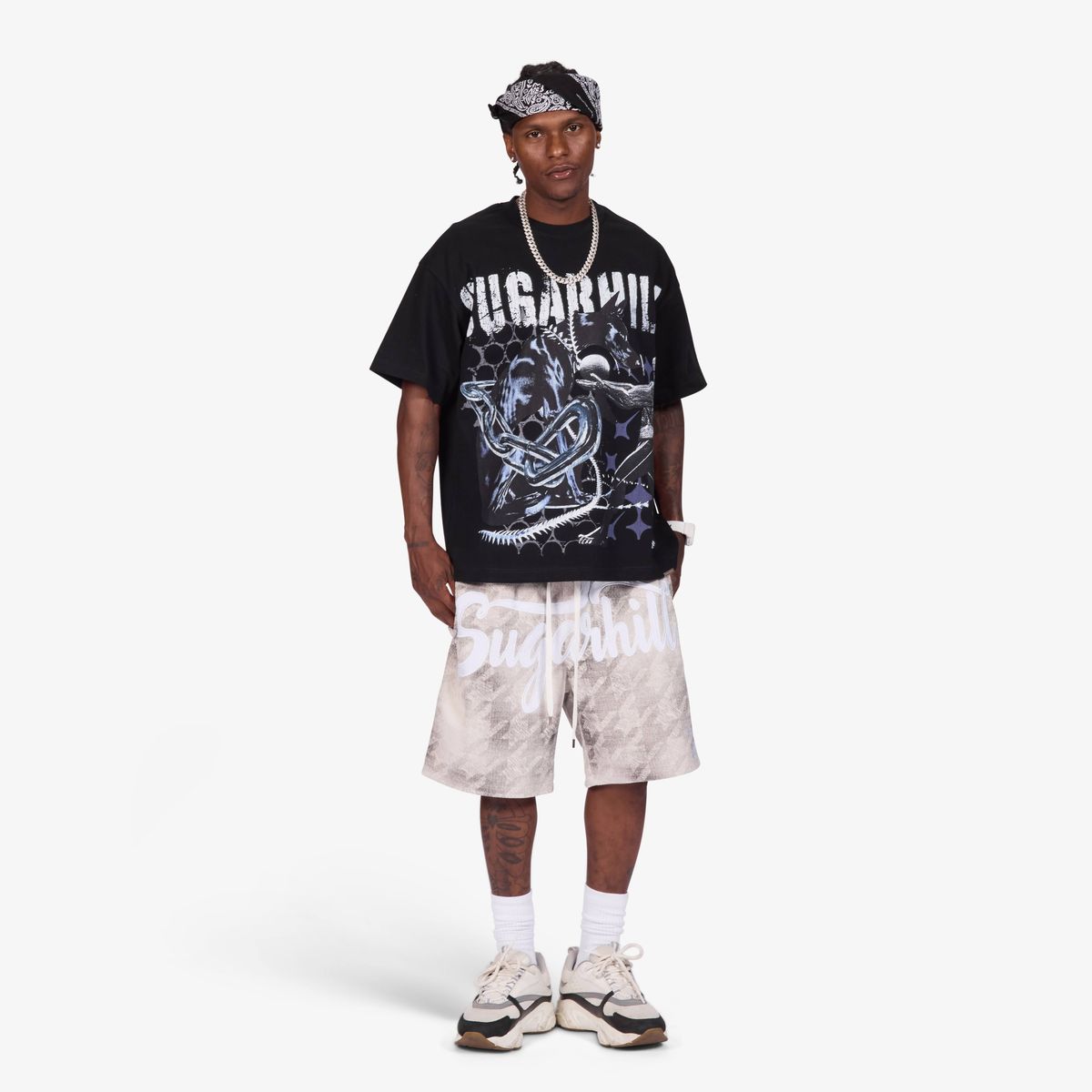 "DAMSEL" SHORTS (GRAY JACQUARD)