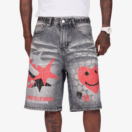 “SUNSHINE” JORTS (GRAY WASH)