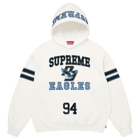Supreme Rhinestone Eagle Hooded Sweatshirt - White