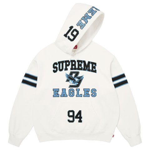 Supreme Rhinestone Eagle Hooded Sweatshirt - White