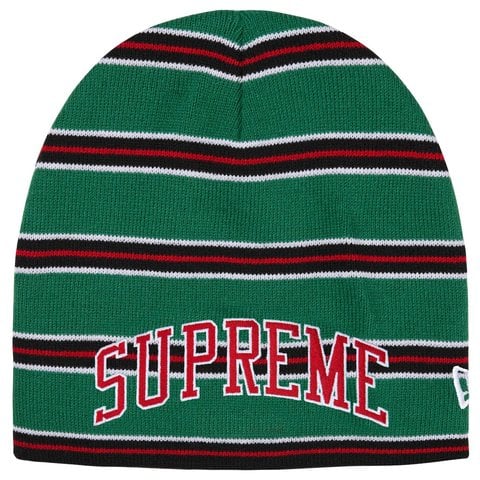 Supreme New Era Stripe Beanie - Green