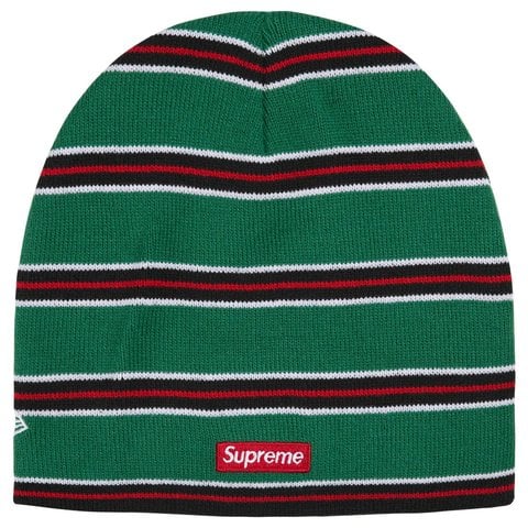 Supreme New Era Stripe Beanie - Green