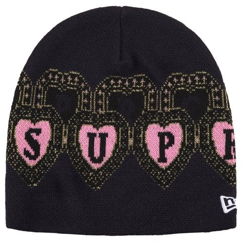 Supreme New Era Hearts Beanie - Navy