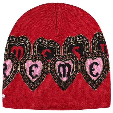 Supreme New Era Hearts Beanie - Red