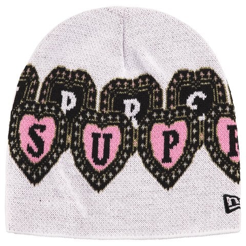 Supreme New Era Hearts Beanie - White
